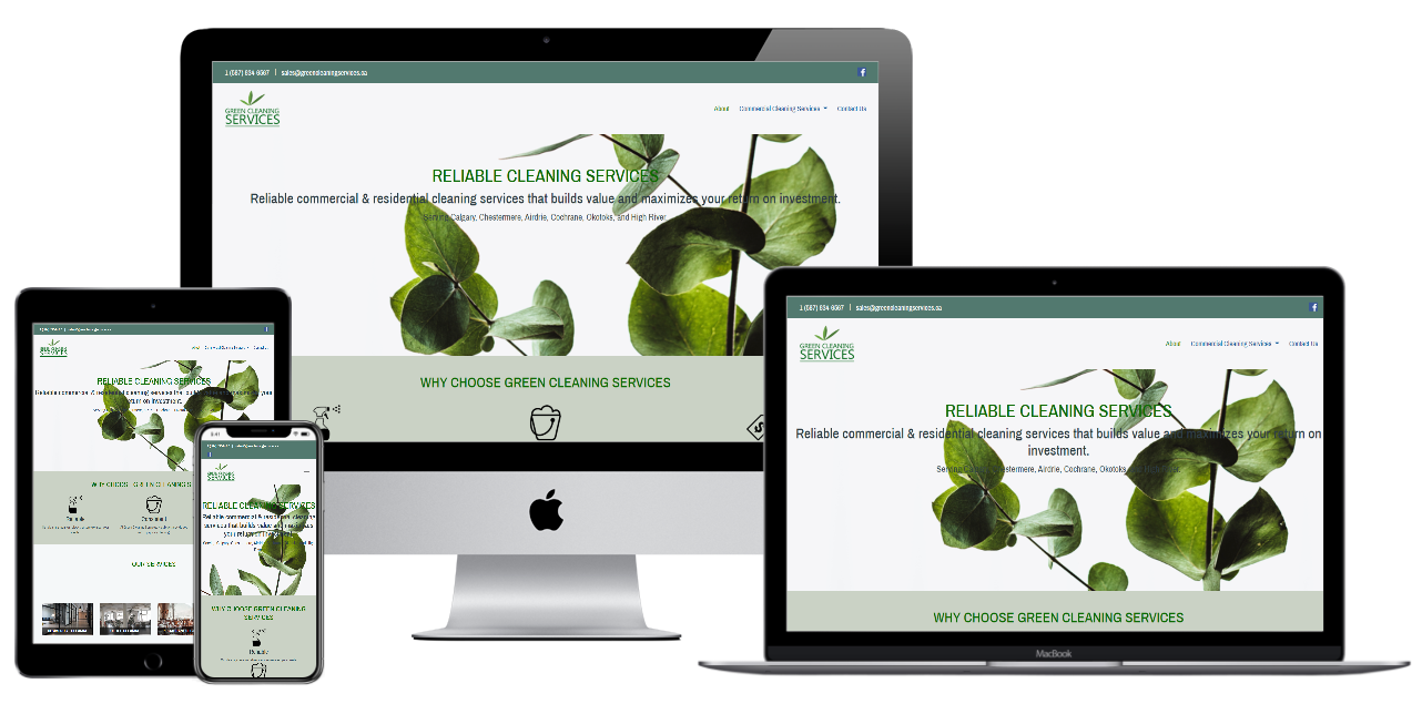 Calgary Web Design Example - Green Cleaning Services